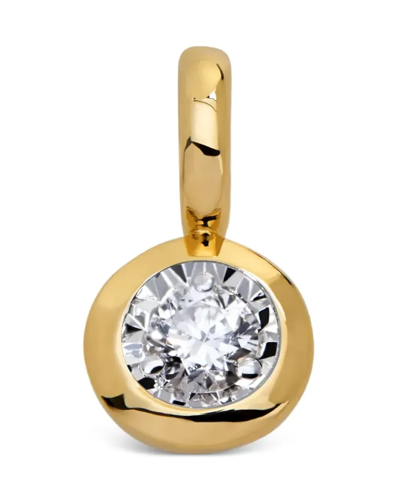 Monica Vinader Solitaire Anhänger mit synthetischem Diamant - Gold Gold