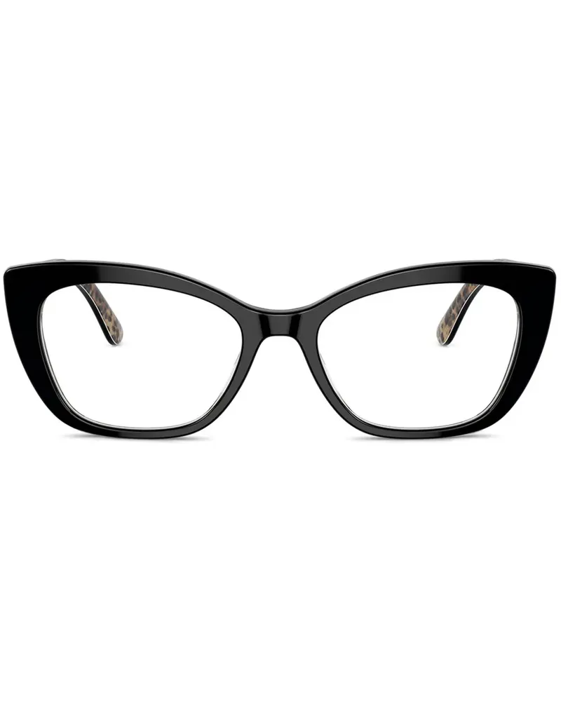 Dolce & Gabbana Brille mit Cat-Eye-Gestell - Schwarz Schwarz
