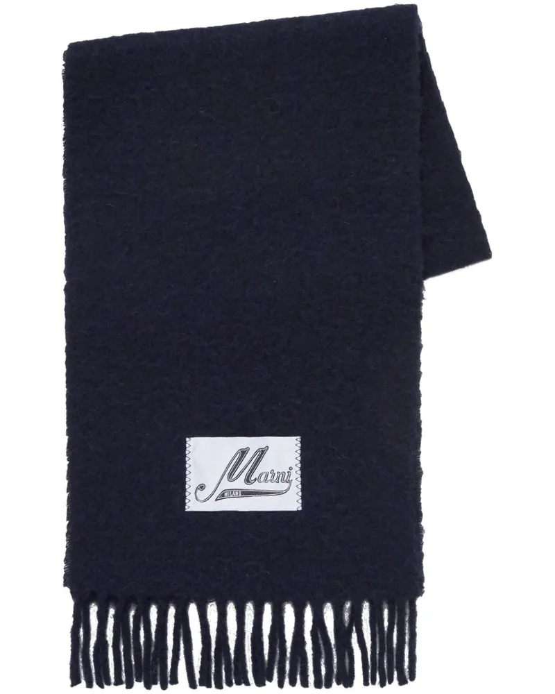 Marni Schal mit Logo-Applikation - Blau Blau