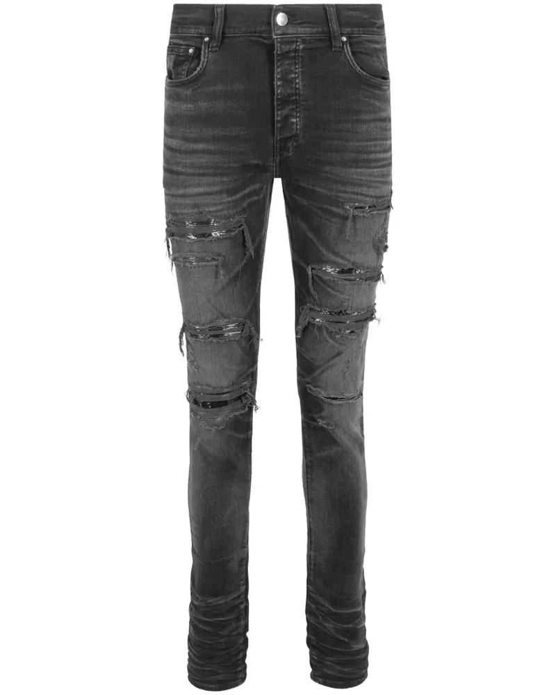 Amiri Skinny-Jeans mit Pailletten Schwarz
