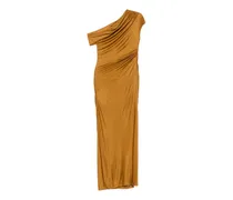 cascading off-shoulder dress - Braun