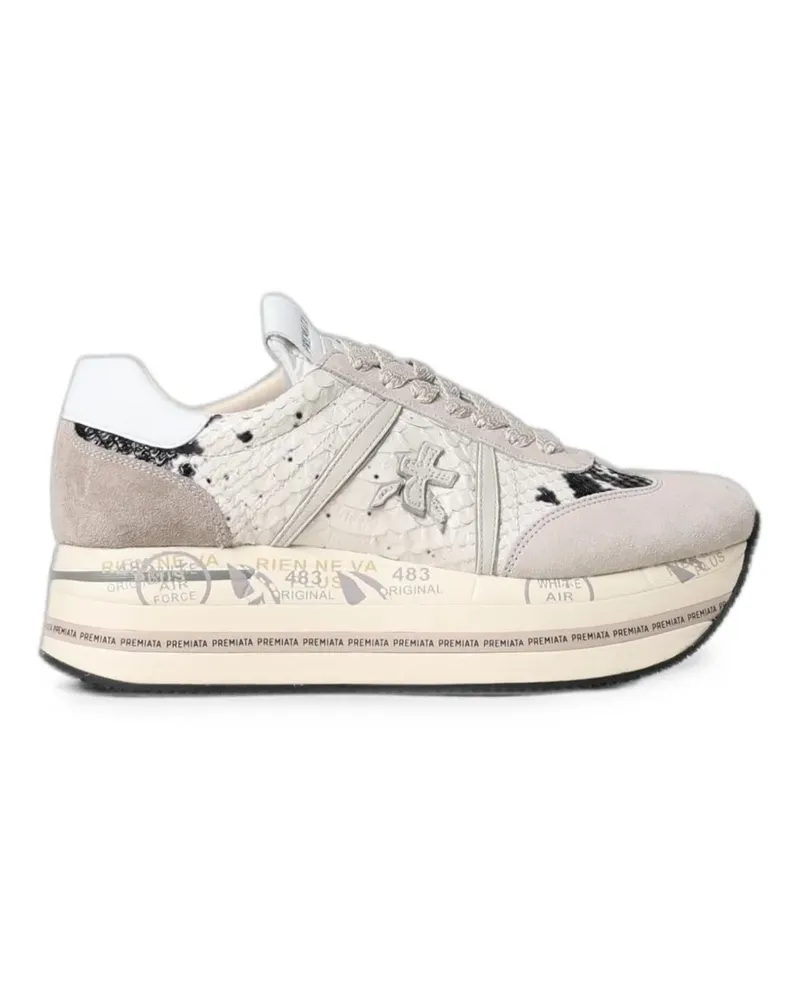 Premiata Beth snake-effect sneakers - Nude Nude