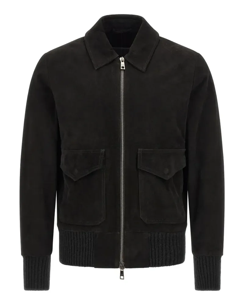 Giorgio Brato Bomberjacke mit Wildleder-Finish - Schwarz Schwarz