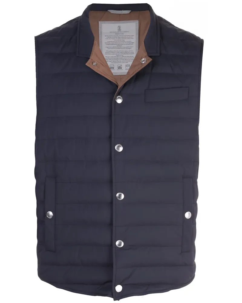 Brunello Cucinelli Schmale Weste - Blau Blau