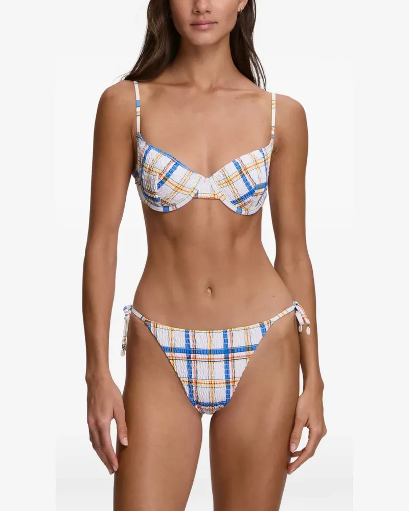 Ralph Lauren Ricky smocked-check bikini - Weiß Weiß