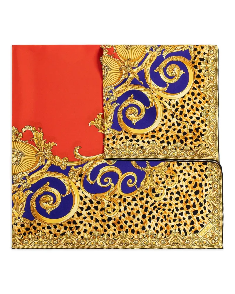 Versace Schal mit barockem Leoparden-Print - Gelb Gelb