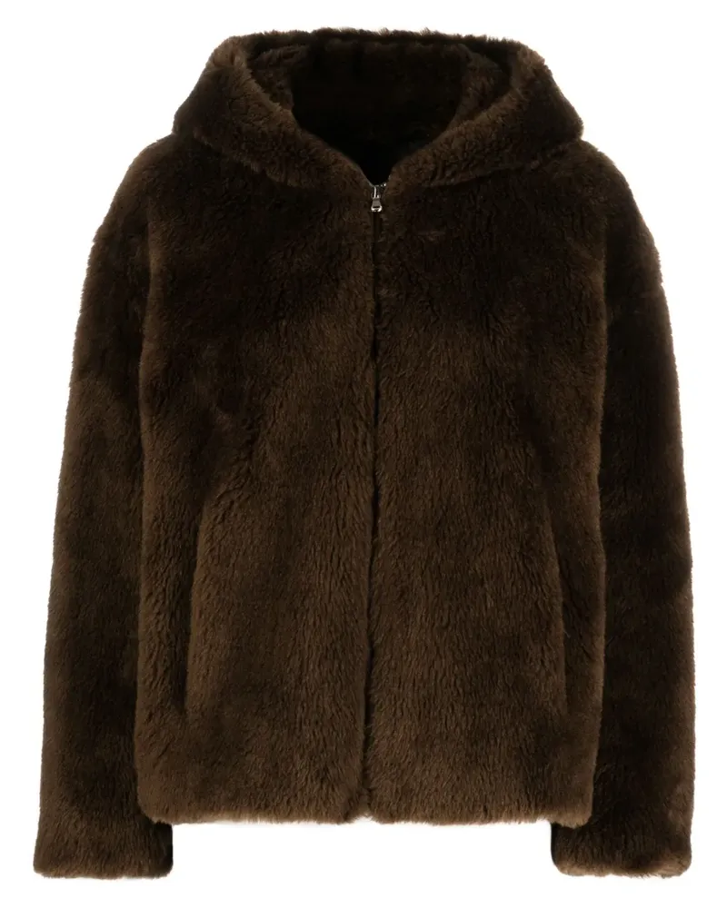 Yves Salomon Jacke mit Kapuze - Braun Braun