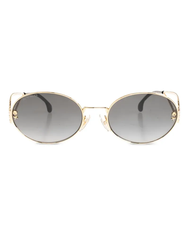 Etro Runde Sonnenbrille mit Rosendetail - Gold Gold