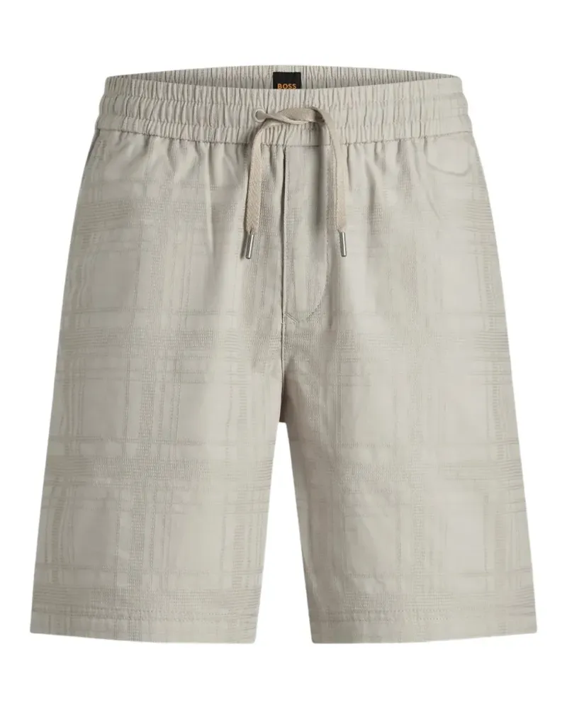 HUGO BOSS drawstring-detail checked shorts - Nude Nude