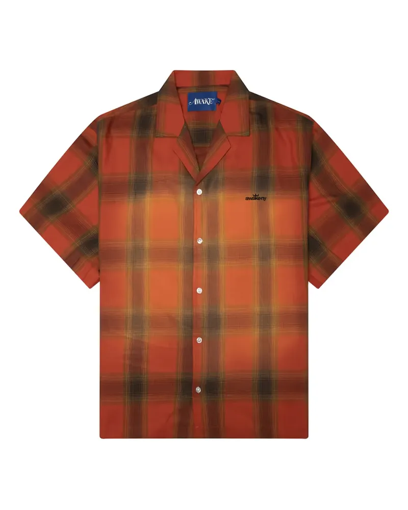 AWAKE NY Kariertes Orchard St Hemd - Orange Orange