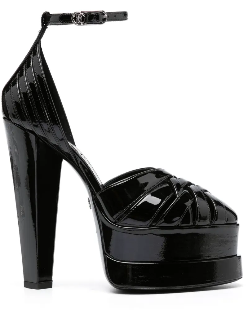 Roberto Cavalli Pumps mit Lackoptik 155mm Schwarz