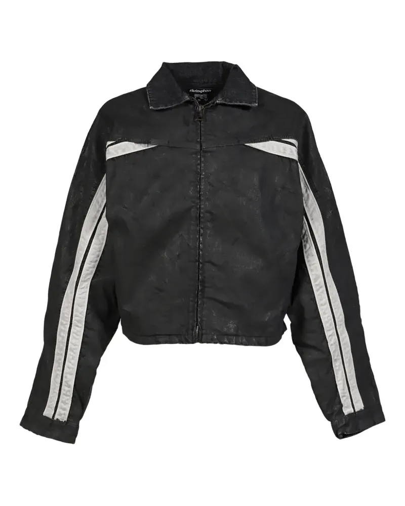 RRR123 Gestreifte Trappist Jacke - Schwarz Schwarz