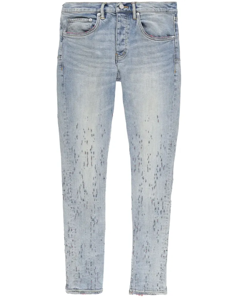 PURPLE BRAND Skinny-Jeans im Distressed-Look - Blau Blau