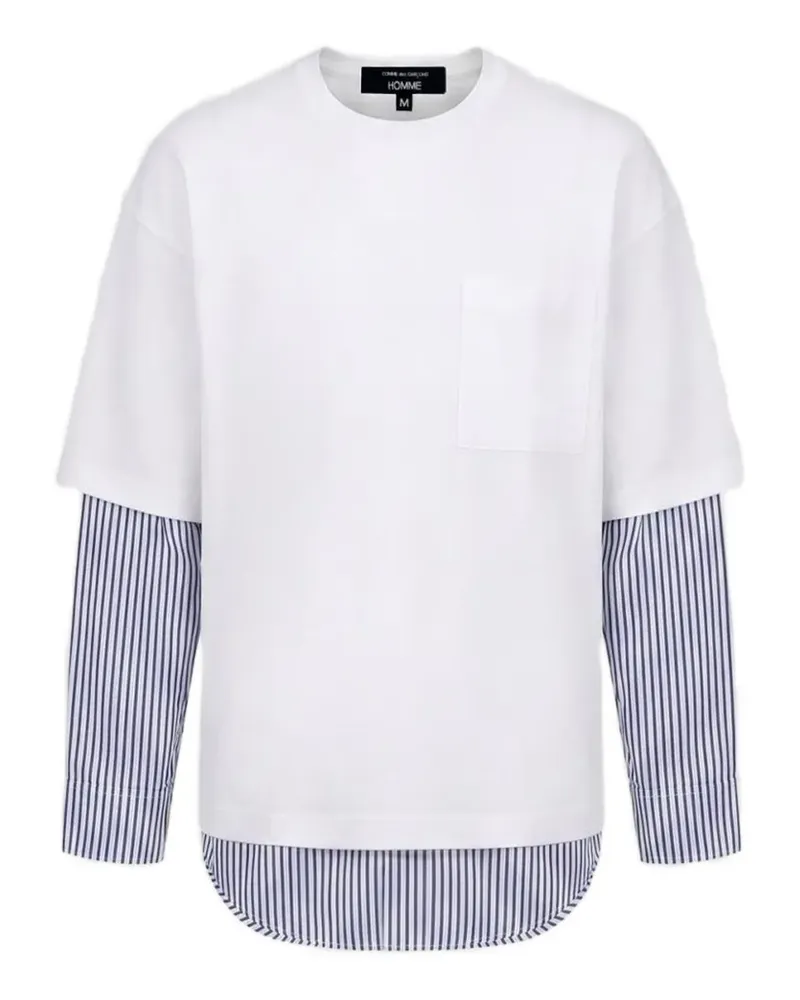 Comme des Garçons layered-sleeve chest-pocket T-shirt - Weiß Weiß