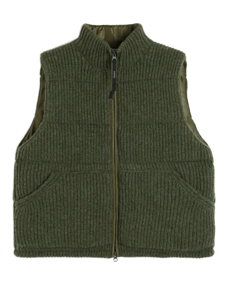 ASPESI zip knitted gilet - Grün Grün