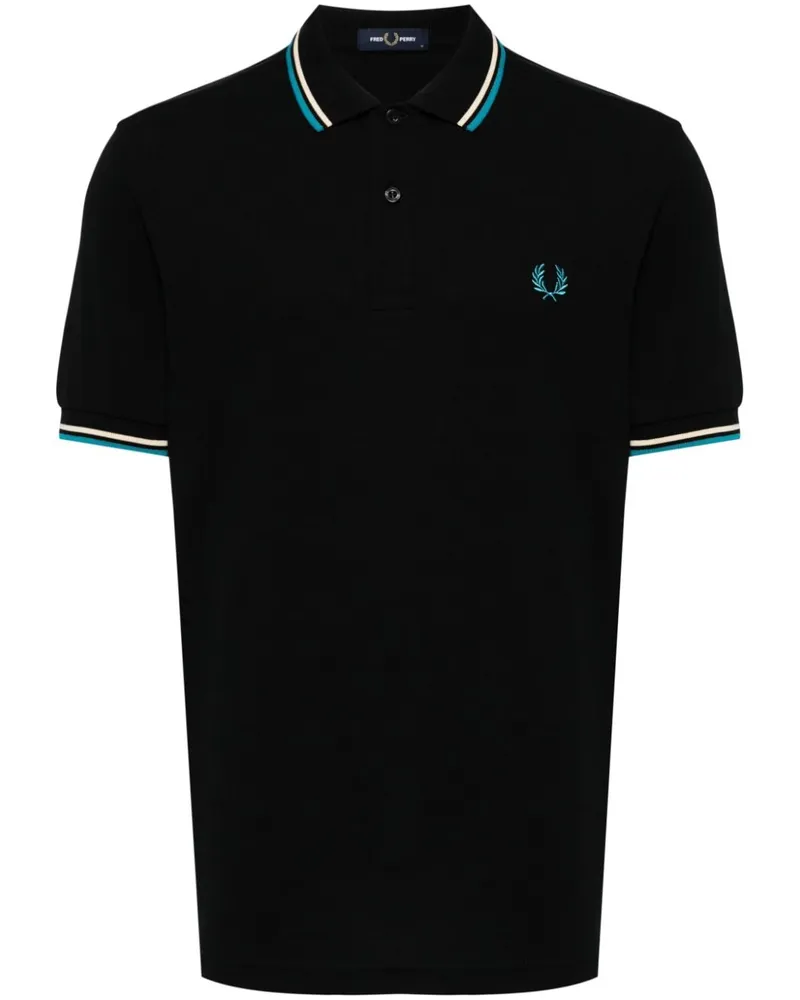 Fred Perry Poloshirt mit Streifendetails - Schwarz Schwarz