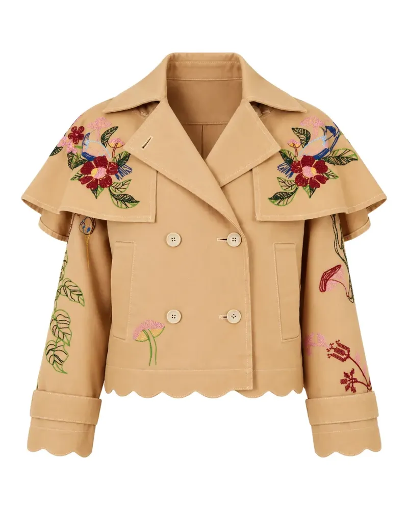 FARM Rio Bestickte Jacke mit Wellenkante - Nude Nude