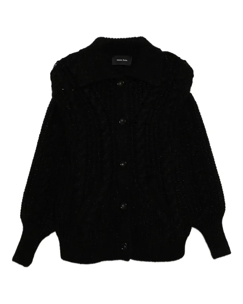 Simone Rocha Grob gestrickter Cardigan - Schwarz Schwarz