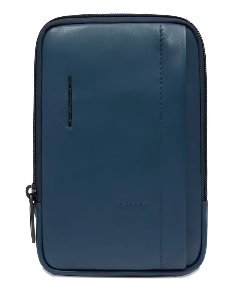 Piquadro Russel Handyhülle aus Leder - Blau Blau
