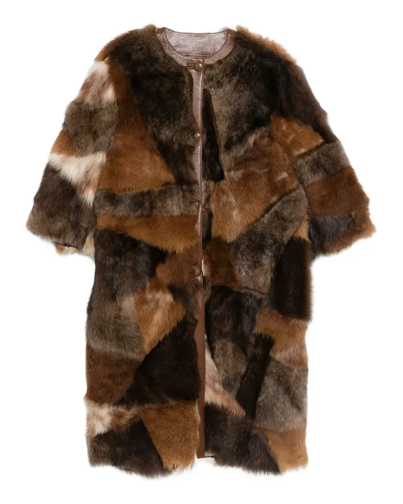 Prada Mantel aus Faux Fur - Braun Braun