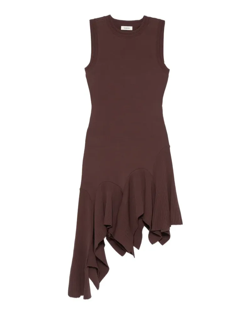 Sandro Asymmetrisches Kleid - Braun Braun
