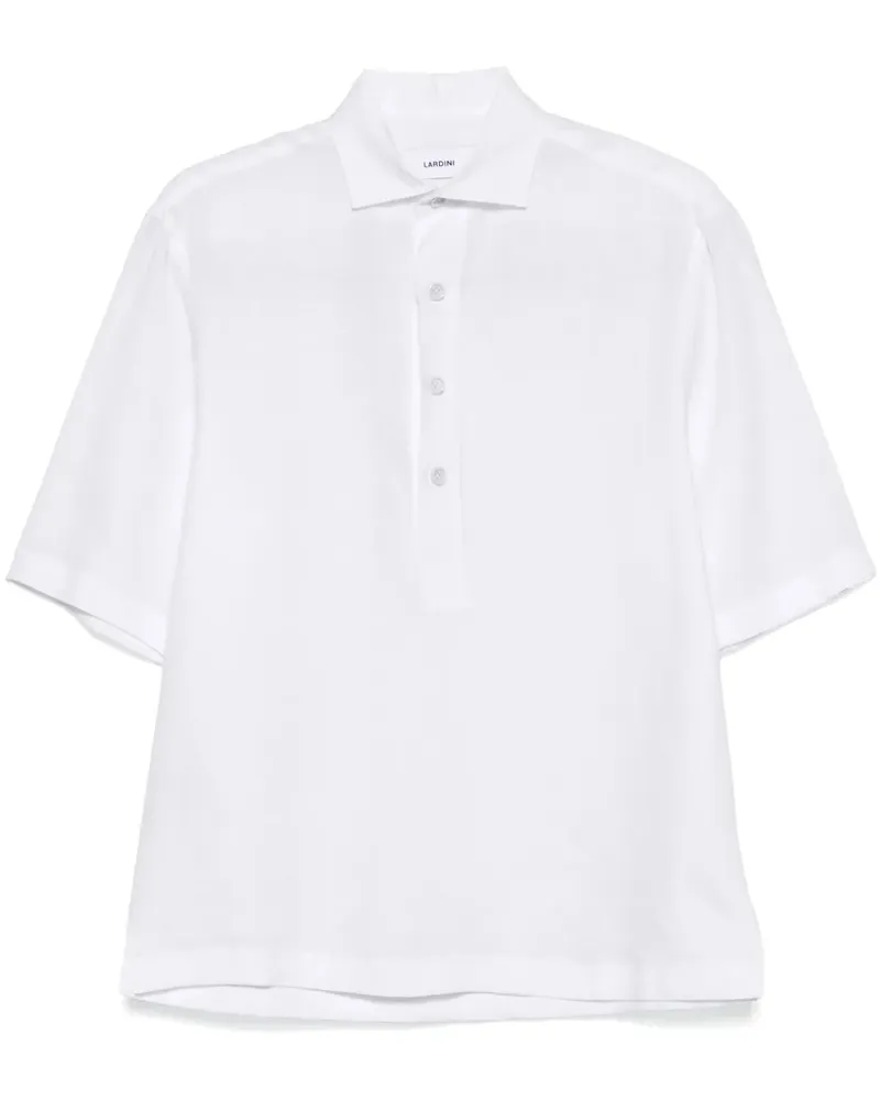 LARDINI Poloshirt aus Leinen - Weiß Weiß