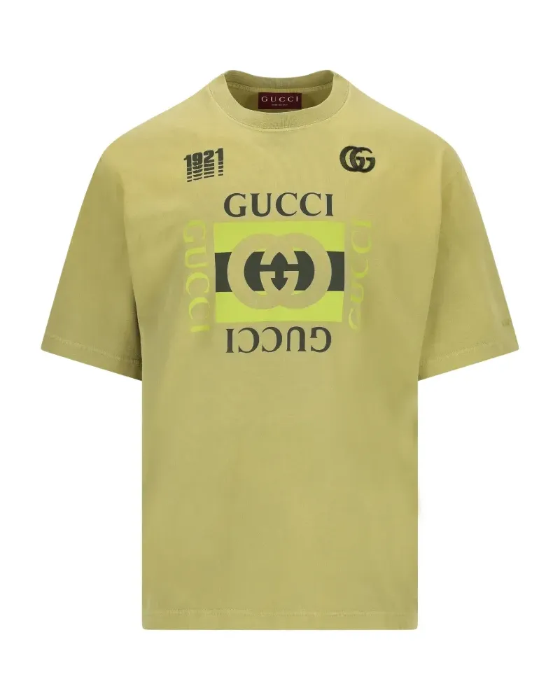 Gucci logo-print T-shirt - Grün Grün
