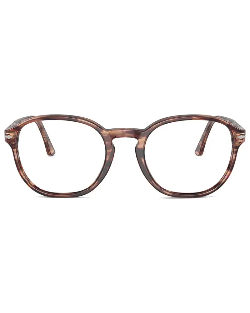 Persol Brille mit rundem Gestell - Rot Rot