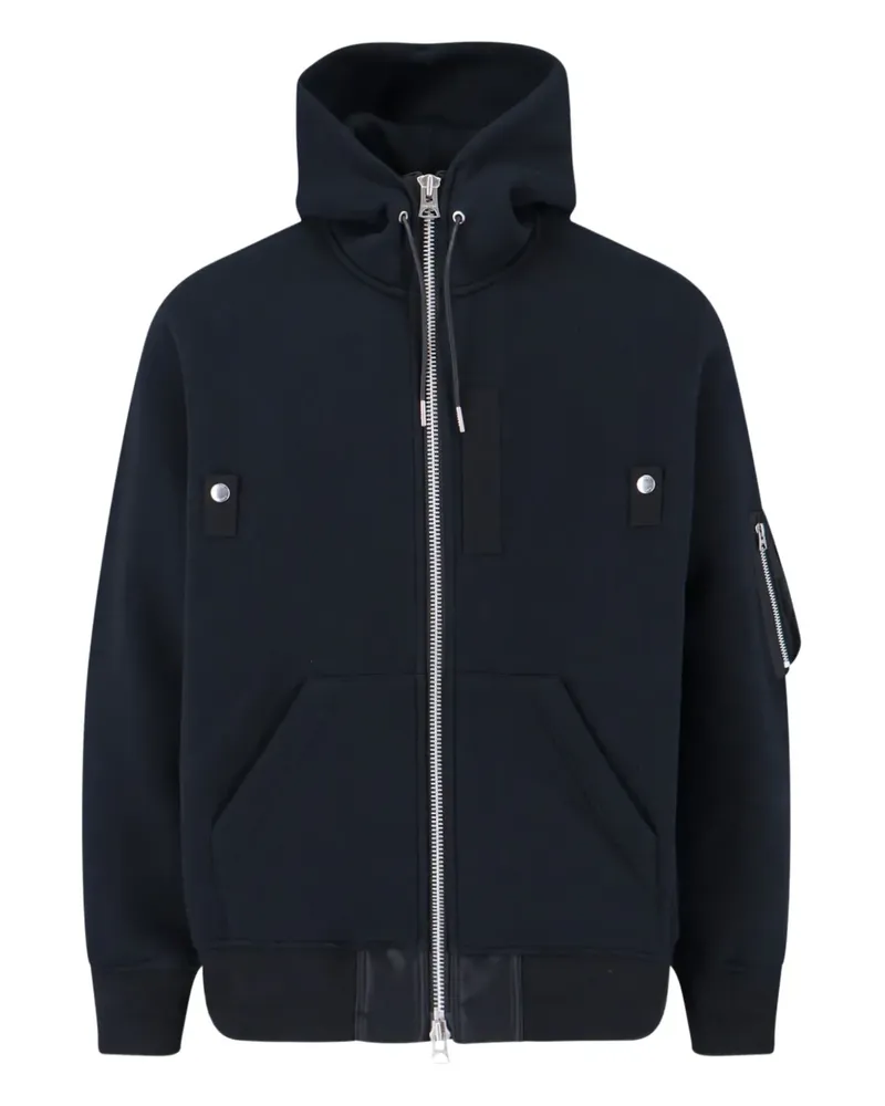 Sacai Sweatshirtjacke mit Kapuze - Schwarz Schwarz
