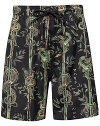 maharishi Dragon Bamboo Badeshorts Schwarz