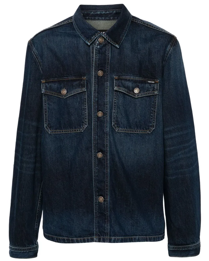Tom Ford Jeansjacke mit Brusttaschen - Blau Blau