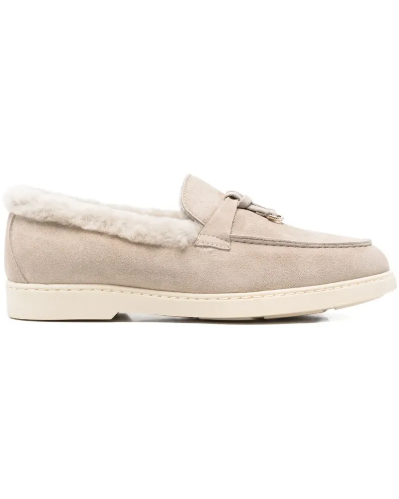 Doucal´s Shearling-Loafer mit Quastendetail - Nude Nude