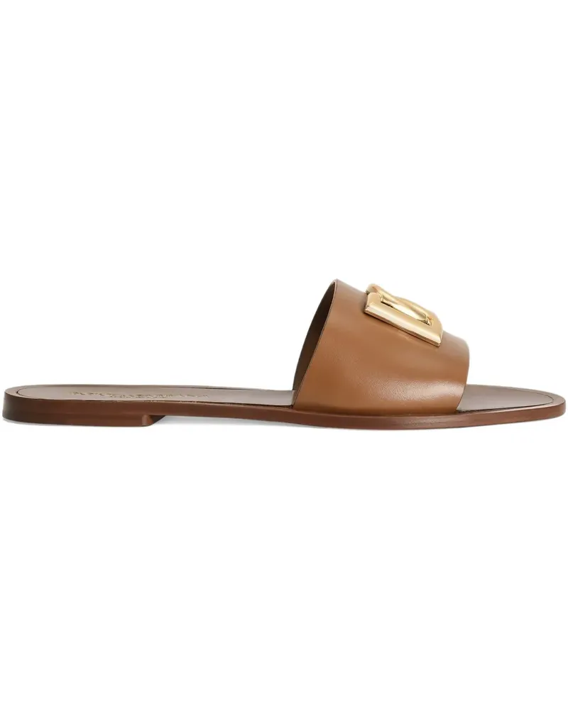 Dolce & Gabbana Slipper aus Leder - Braun Braun