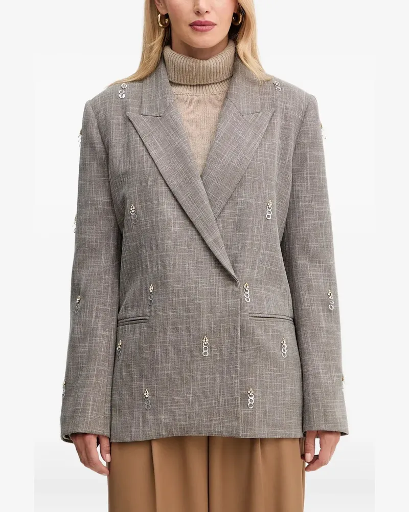 Simona Corsellini Verziertes Sakko - Grau Grau