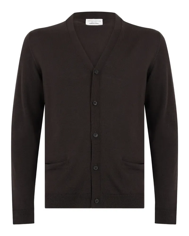 Roberto Collina fine-knit button-up cardigan - Braun Braun