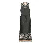 Strandkleid mit Blumen-Print - Schwarz