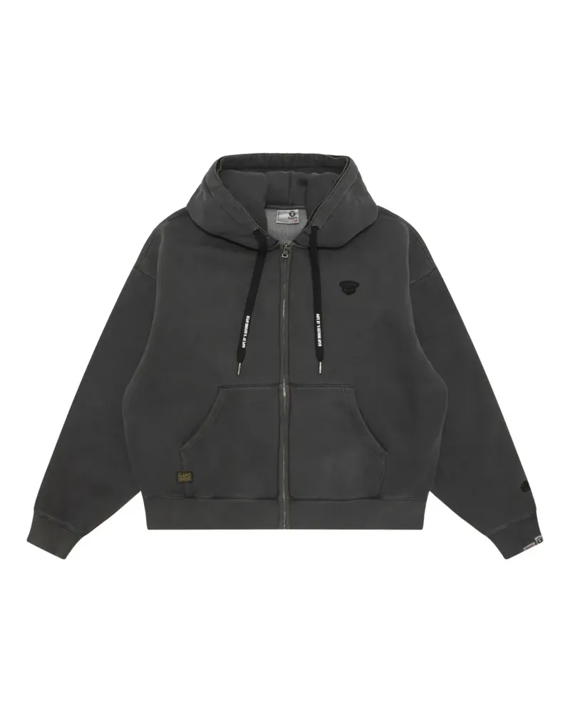 BAPE Hoodie mit geripptem Saum - Schwarz Schwarz