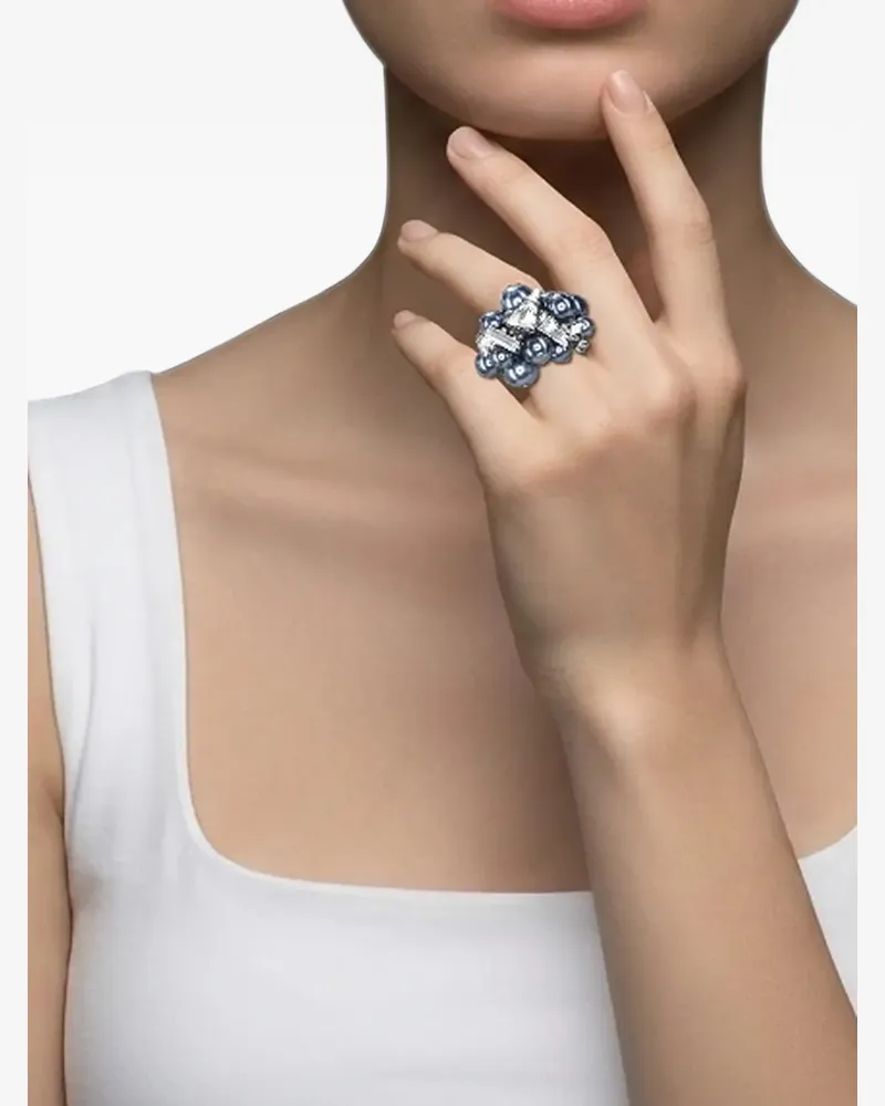 KONPLOTT crystal-embellished pearl-cluster ring - Grau Grau