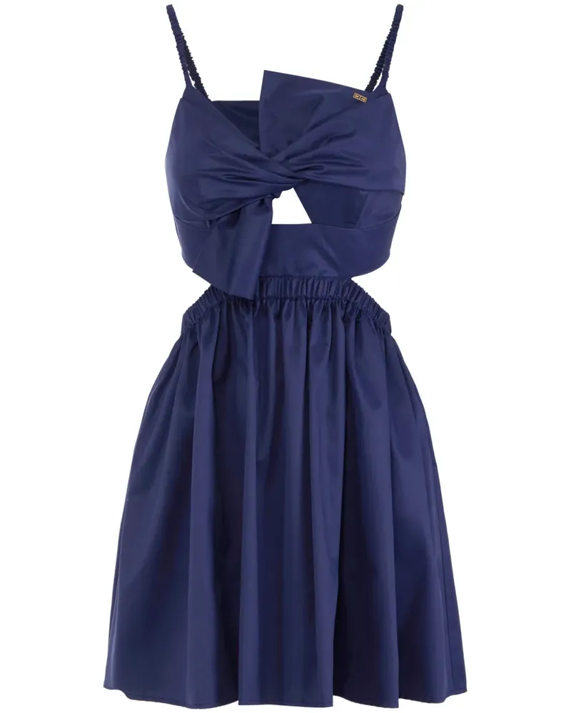 Elisabetta Franchi Popeline-Kleid mit Schleifendetail - Blau Blau