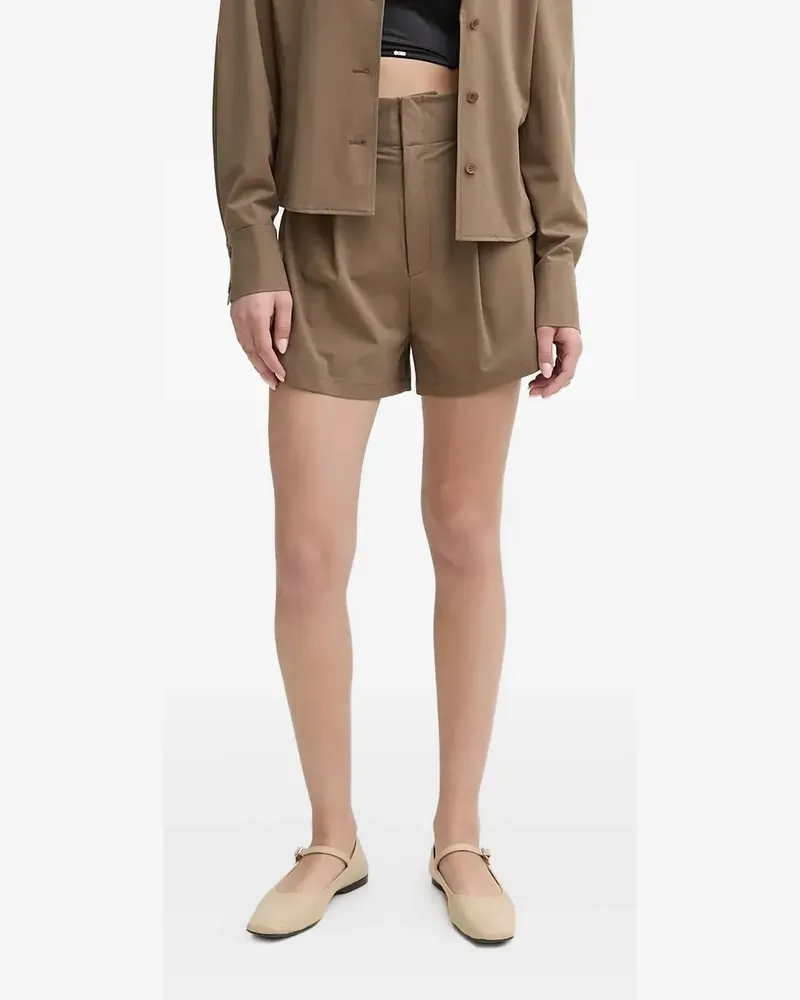 Isabelle Blanche pleated high-waisted shorts - Braun Braun