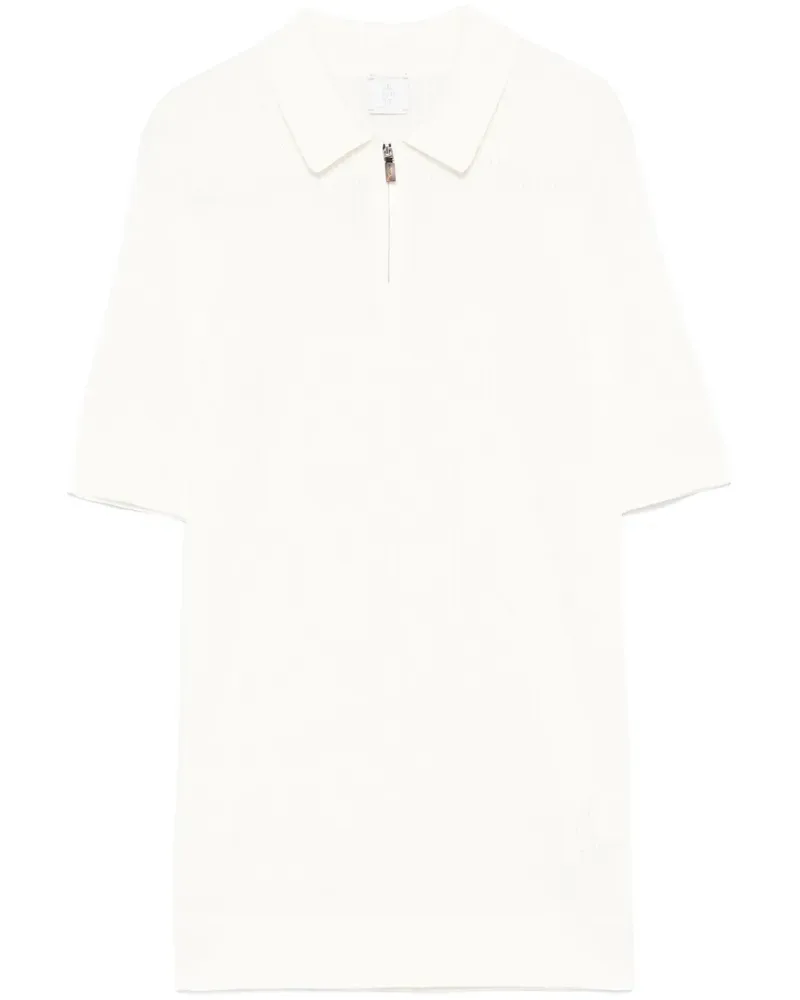 Eleventy Strukturiertes Poloshirt - Weiß Weiß