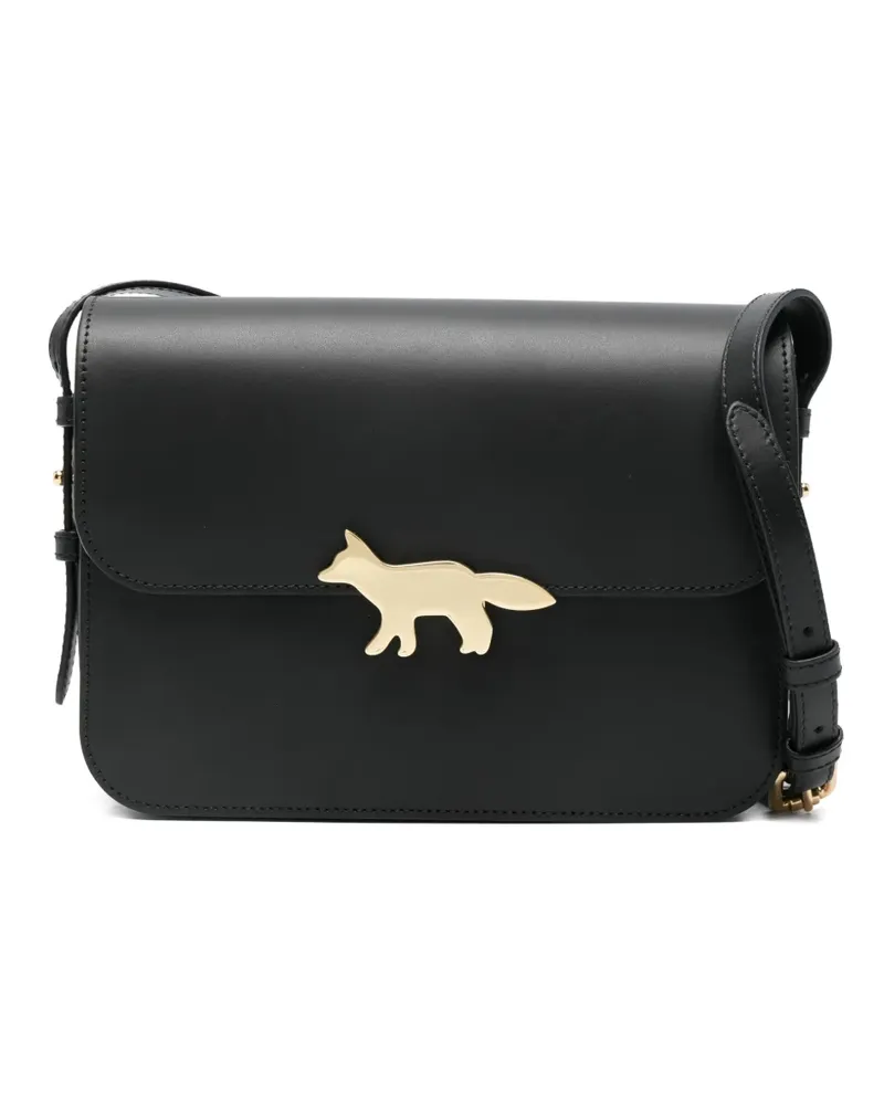 Kitsuné Schultertasche mit Fuchskopf - Schwarz Schwarz
