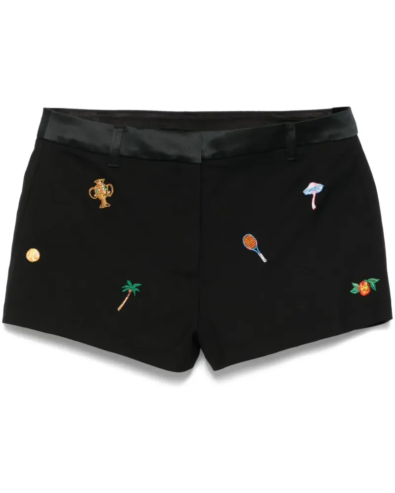 Casablanca Paris Shorts mit Stickerei - Schwarz Schwarz