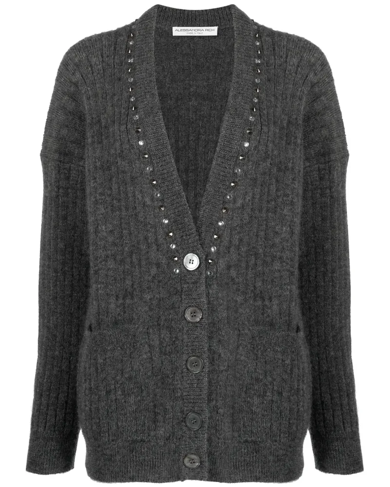 Alessandra Rich Cardigan mit Nieten - Grau Grau