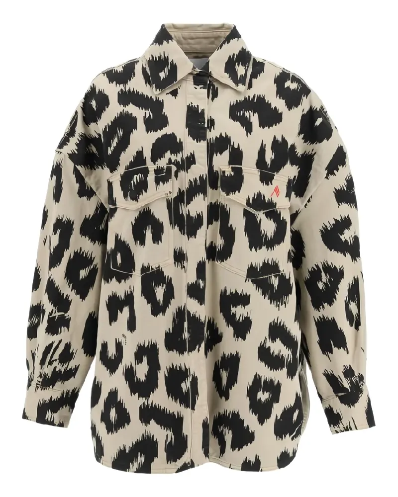ATTICO leopard-print denim jacket - Nude Nude