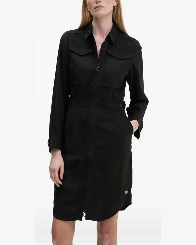 G-STAR RAW zip pockets mini dress - Schwarz Schwarz