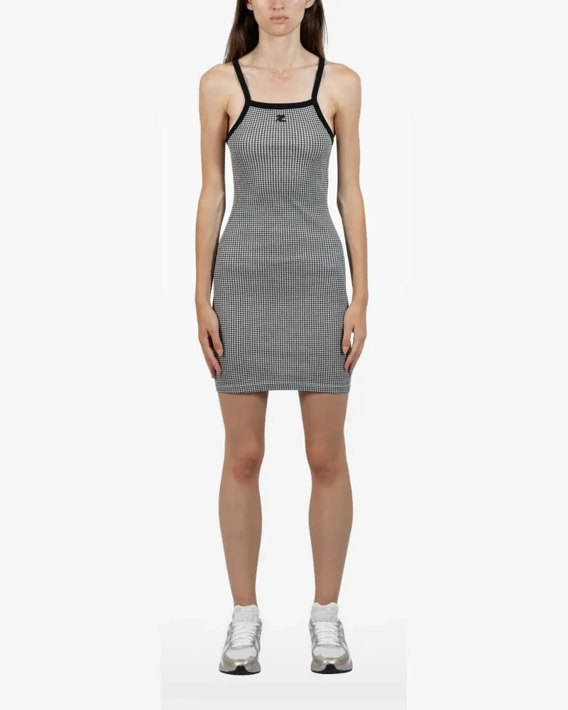 Drôle de Monsieur Kleid mit Hahnentrittmuster - Schwarz Schwarz