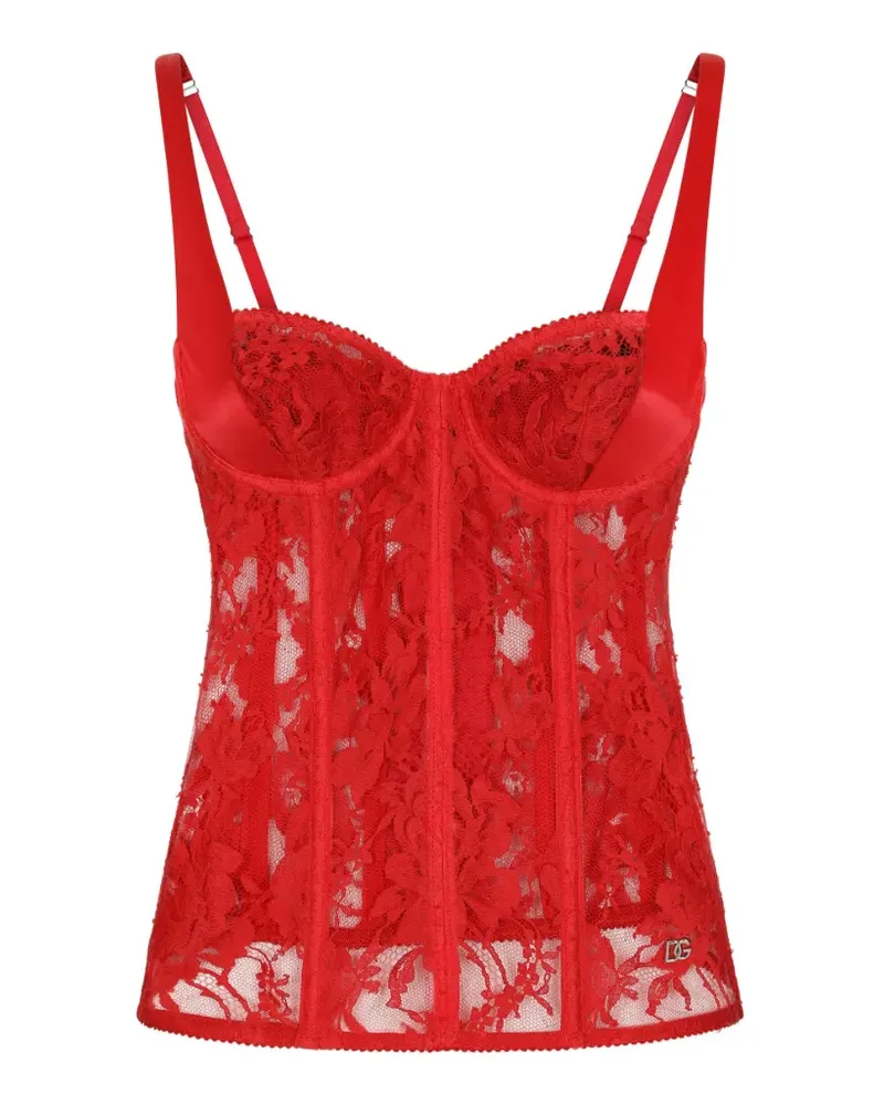 Dolce & Gabbana Korsett-Top mit Spitzendetail - Rot Rot