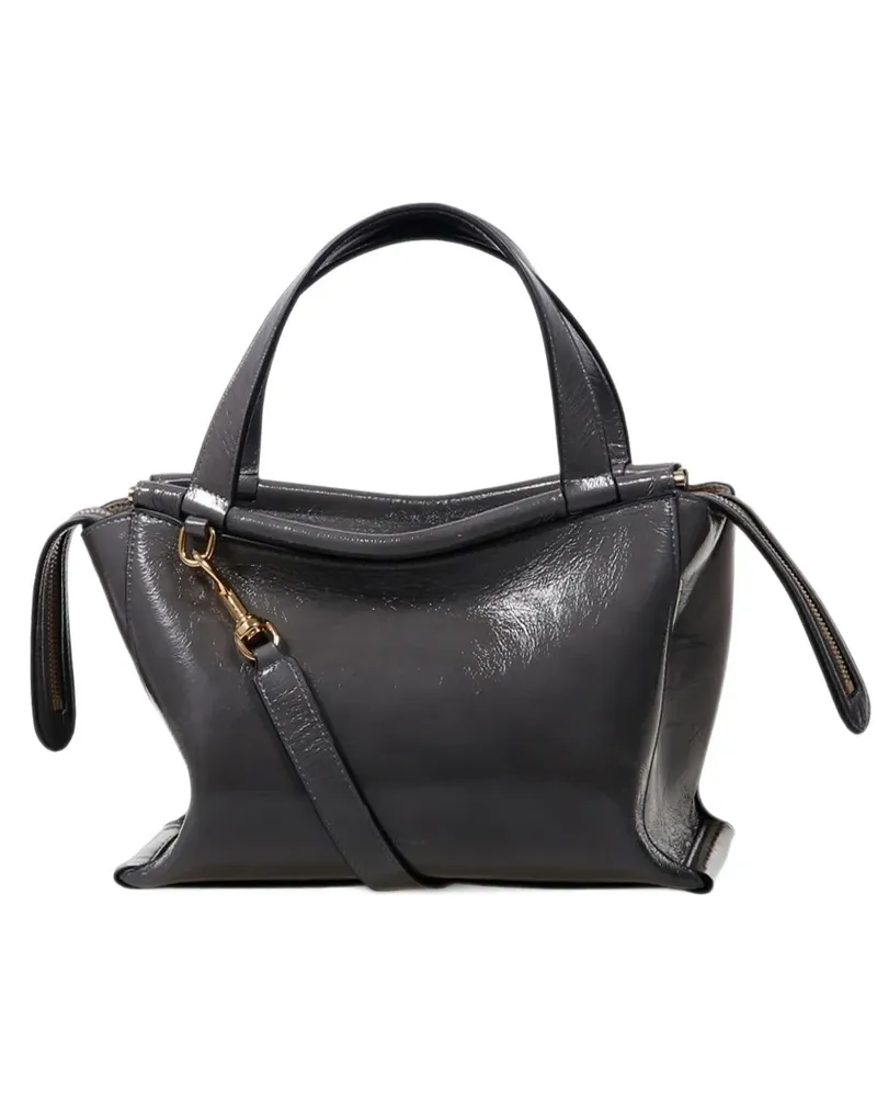 WANDLER Ida Tote Bag aus Lackleder - Grau Grau