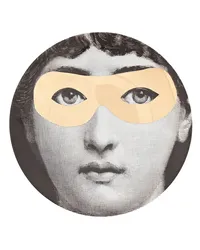 Fornasetti Wandteller mit Gesichts-Print Schwarz